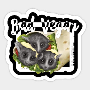 Sarcastic Anti Vegan Lemur - Dark Humor Sticker